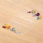 Elegant Floral Fall Wedding Acryl Uitnodigingen (Laagn)