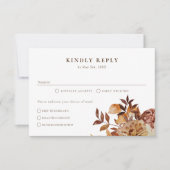 Elegant Floral Fall Wedding RSVP Kaartje (Voorkant)