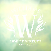 Elegant Floral Family Surname Monogram Motto Raamsticker (Vel 3)