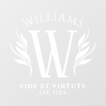 Elegant Floral Family Surname Monogram Motto