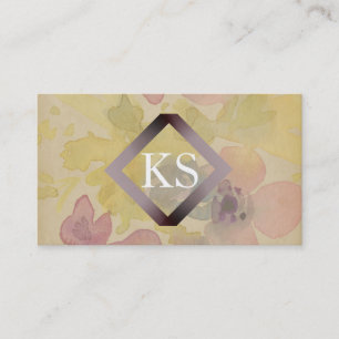 Elegant Floral Faux Gold Foil Florist Pink Visitekaartje