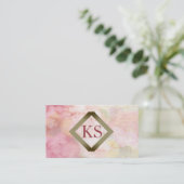 Elegant Floral Faux Gold Foil Florist Pink Visitekaartje (Staand voorkant)