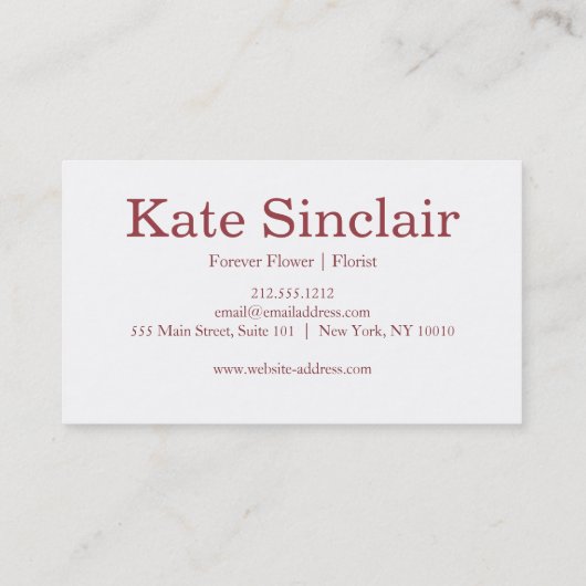 Elegant Floral Faux Gold Foil Florist Pink Visitekaartje (Achterkant)