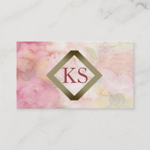 Elegant Floral Faux Gold Foil Florist Pink Visitekaartje