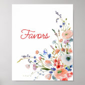 Elegant Floral Favors Poster (Voorkant)