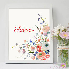 Elegant Floral Favors Poster