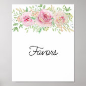 Elegant Floral Favors Poster (Voorkant)