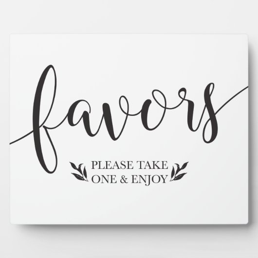 Elegant Floral Favors Wedding Decor Sign Fotoplaat (Voorkant)