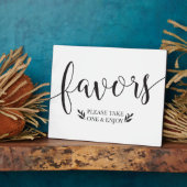 Elegant Floral Favors Wedding Decor Sign Fotoplaat (Zijkant)