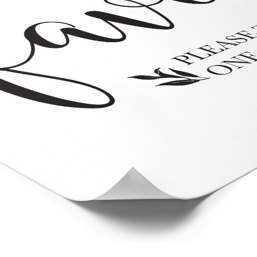 Elegant Floral Favors Wedding Decor Sign Poster (Hoek)