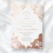 Elegant Floral First Community Roos Gold Folie Uitnodiging