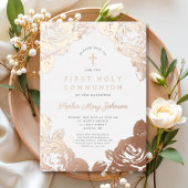 Elegant Floral First Community Roos Gold Folie Uitnodiging