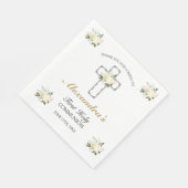 Elegant Floral First Heilige Communie Dank u wel Servet (Hoek)