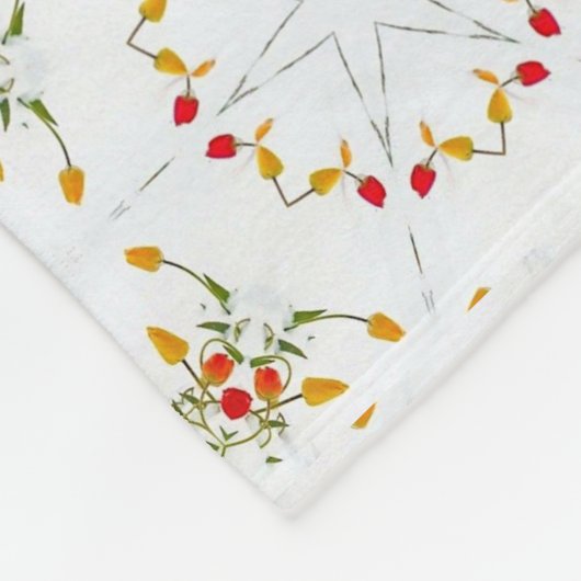 Elegant  Floral Fleece Deken (Hoek)