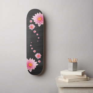 Elegant Floral Floating Pink Lotus Flowers Persoonlijk Skateboard