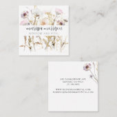 Elegant Floral Florist Square Visitekaartje (Voorkant / Achterkant)