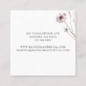 Elegant Floral Florist Square Visitekaartje (Achterkant)