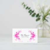 Elegant Floral Flourish Visitekaartje (Staand voorkant)