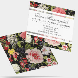 Elegant  Floral Flower Shop of Gardener Vierkante Visitekaartje