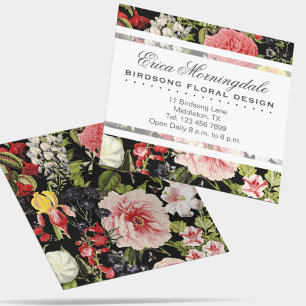 Elegant  Floral Flower Shop of Gardener Vierkante Visitekaartje