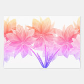 Elegant Floral Flower Theme Blue Pink Paars Inpakpapier Vel (Voorkant 3)