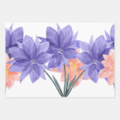 Elegant Floral Flower Theme Blue Pink Paars Inpakpapier Vel (Voorkant 2)