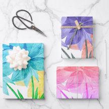 Elegant Floral Flower Theme Blue Pink Paars