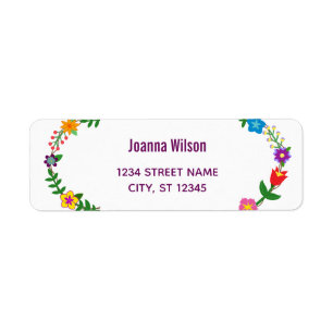 Elegant Floral Flowers Moderne Return Address Labe Etiket