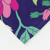 Elegant Floral Flowers Pink Yellow Buds Greenery Fleece Deken (Hoek)