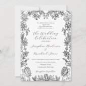 Elegant Floral Formal Botanical Wedding Invitation Kaart (Voorkant)