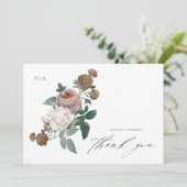 Elegant Floral Foto Baptisme Hartelijk dank Kaart (Staand voorkant)