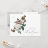 Elegant Floral Foto Baptisme Hartelijk dank Kaart (Voorkant / Achterkant in situ)