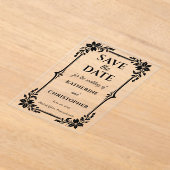 Elegant Floral Frame Wedding Save the Date Acryl Uitnodigingen (Laagn)