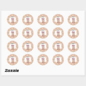 Elegant Floral French Macaron Paris Party Ronde Sticker (Vel)