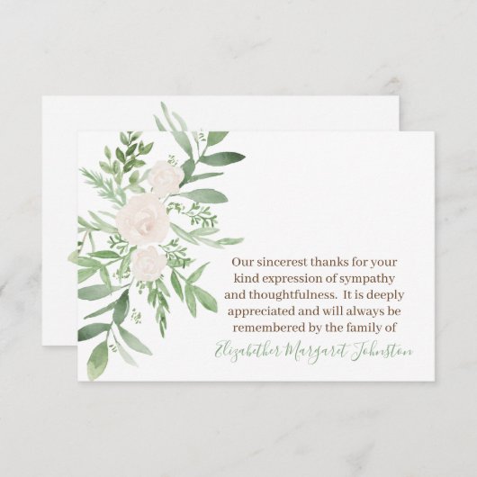 Elegant Floral Funeral Bedankt Bereavement (Voorkant / Achterkant)