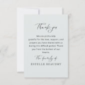 Elegant Floral Funeral Celebration of life Photo Bedankkaart (Achterkant)