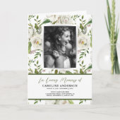 Elegant Floral Funeral Order of Service Photo Programma (Voorkant)