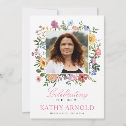 Elegant Floral Funeral Order of Service Programma (Voorkant)