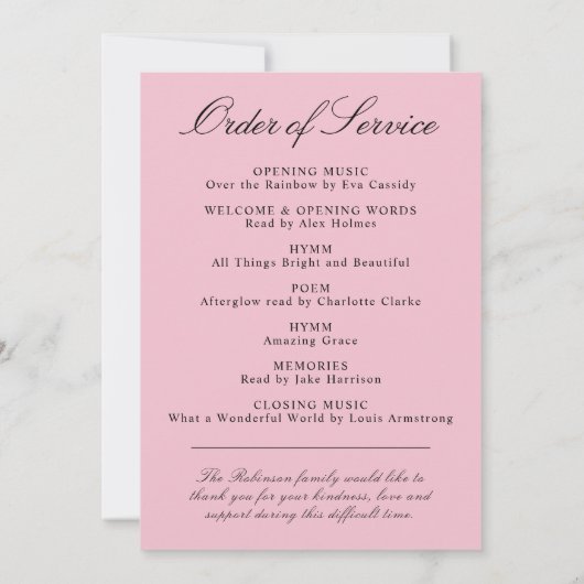 Elegant Floral Funeral Order of Service Programma (Achterkant)