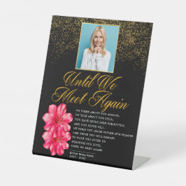 Elegant Floral Funeral Poem Reclamebord Met Voetstuk