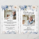 Elegant Floral Funeral Program | Order of Service (Voorkant)