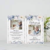 Elegant Floral Funeral Program | Order of Service (Staand voorkant)