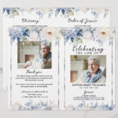 Elegant Floral Funeral Program | Order of Service (Voorkant / Achterkant)
