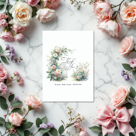 Elegant Floral Garden Baby shower Bedankkaart
