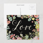 Elegant Floral Garden Beauful Love Script Art Briefkaart (Voorkant / Achterkant)