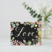 Elegant Floral Garden Beauful Love Script Art Briefkaart (Staand voorkant)