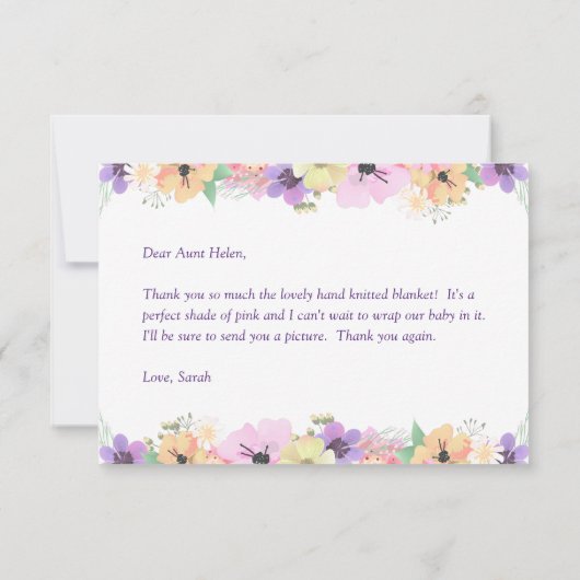 Elegant Floral Garden Bedankkaart (Achterkant)
