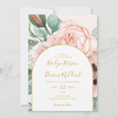 Elegant Floral Garden | Casual bruiloft bij pastel Kaart (Voorkant)