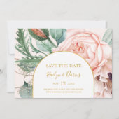 Elegant Floral Garden Pastel Horizontale Foto spar Save The Date (Voorkant)
