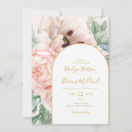 Elegant Floral Garden | Pastel in één bruiloft Kaart